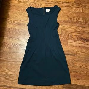 Anthro evergreen stretchy dress with tapered waist
